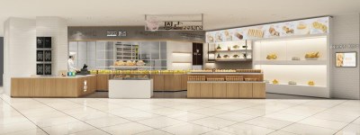 现代甜品面包店3D模型下载